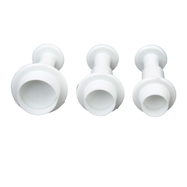 Convenient Maxbell 3pcs DIY Round Fondant Cake Sugarcraft Plunger Mold Cupcake Cookie Tools Natural