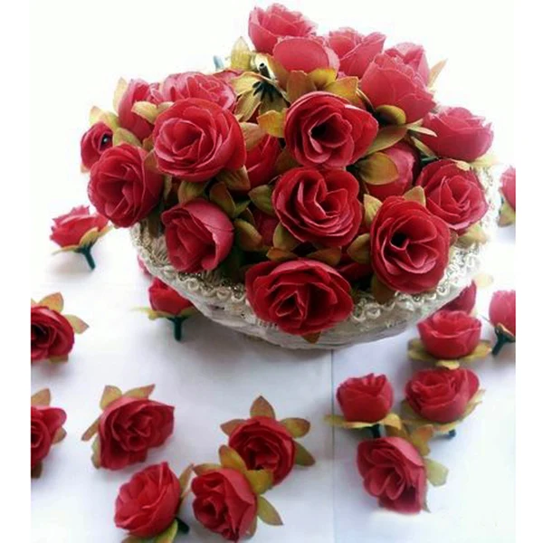 Responsible Maxbell 50 x DIY Artificial Rose Bud Silk Flower for Home Wedding Garden Decoration Red Trendy