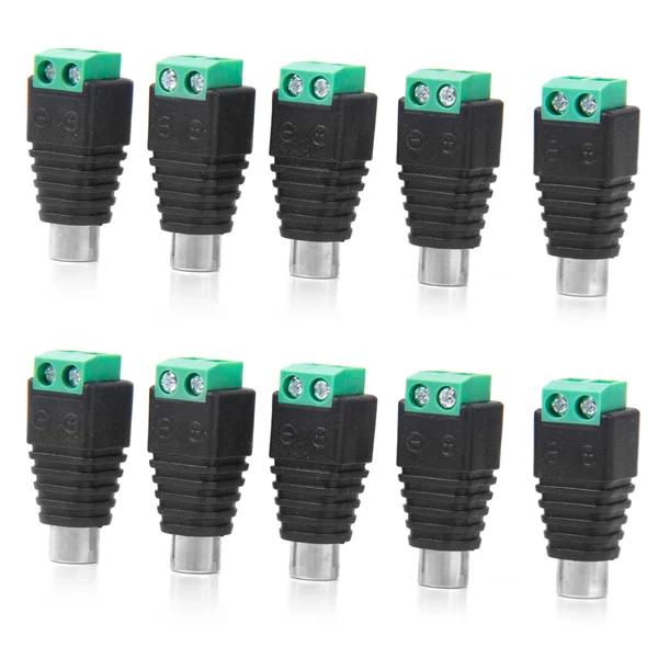 Versatile Maxbell 10 x RCA Plug Female Power Cable Adaptor Connector for CCTV Camera Sustainable