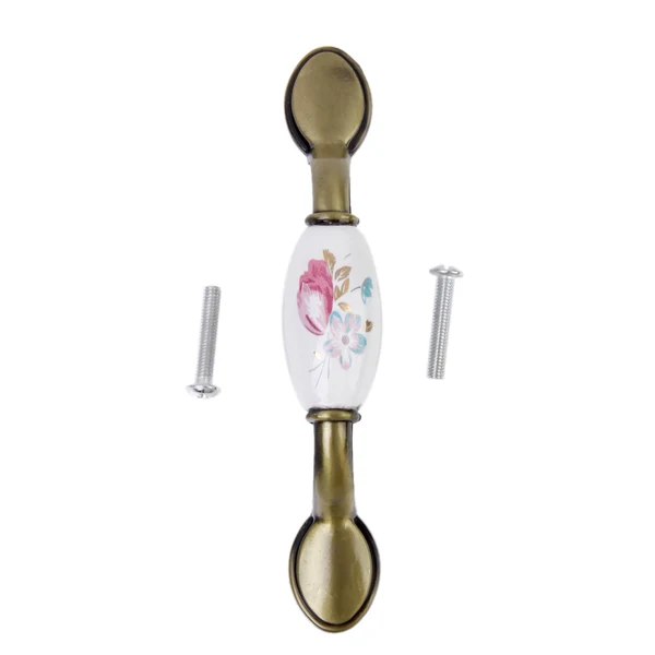 Unique Maxbell 1 x Pastoral Tulip Ceramic Wardrobe Cupboard Knob Antique Pull Handle Classic