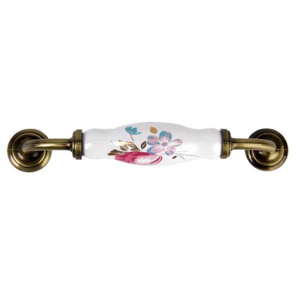 Powerful Maxbell 1 x Pastoral Tulip Ceramic Cabinet Cupboard Retro Drawer Pull Handle Certified