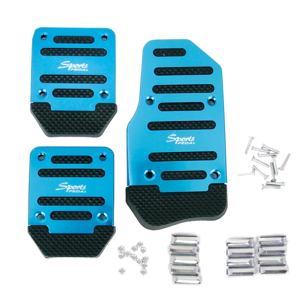 Premium Material Maxbell 3pcs Non-Slip Racing Sport Manual Car Truck Pedals Pad Cover Set Blue Specialty