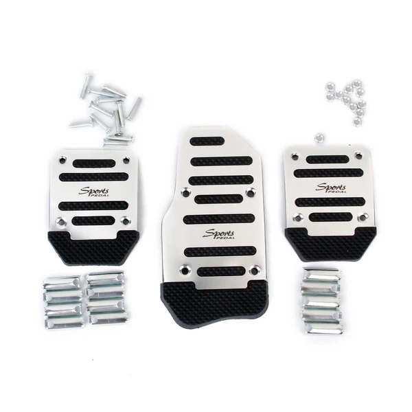 High-End Maxbell 3pcs Non-Slip Racing Sport Manual Car Truck Pedals Pad Cover Set Silver User-Friendly