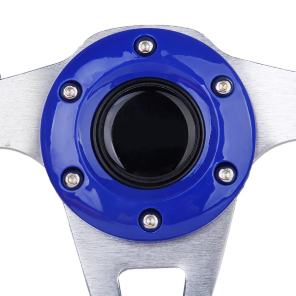 Sophisticated Maxbell Universal PU Leather Car Racing Steering Wheel Sport F1 JDM Auto Blue Black Casual