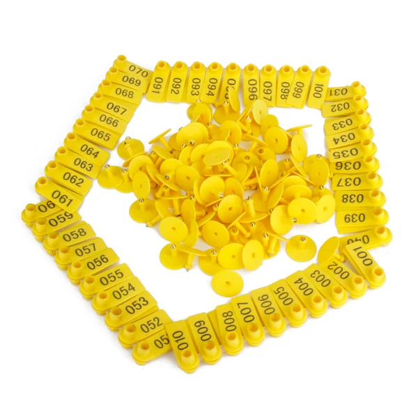 Fine Maxbell Livestock Animal Dog Sheep Ear Tag 001-100 Numbers Eartag 100 Sets Yellow World-Class