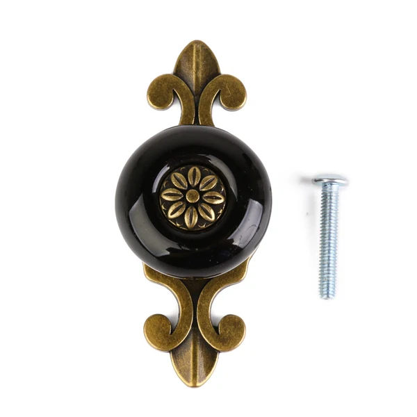 Selected Maxbell Ceramic Drawer Door Cabinet Pull Handle Knob Round Handles 1pcs Black Easy-to-Use