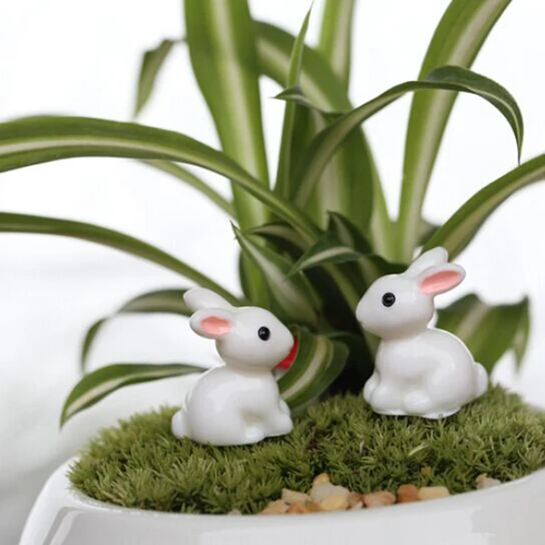 Fine Maxbell Miniature Dollhouse Bonsai Craft Garden Landscape DIY Rabbits Decor 10pcs Detailed