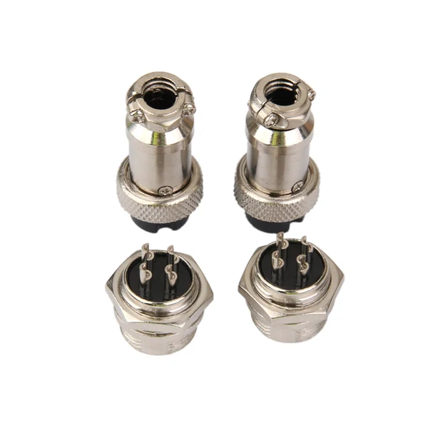 Versatile Maxbell 2 Set Aviation Plug 4 Pins 2 Male 2 Female Panel Metal Wire Connector 16mm Genuine