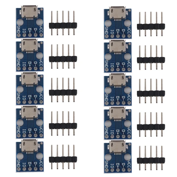 Dependable Maxbell 10pcs Female MICRO USB to DIP 5-Pin Pinboard 2.54mm micro USB type Stylish