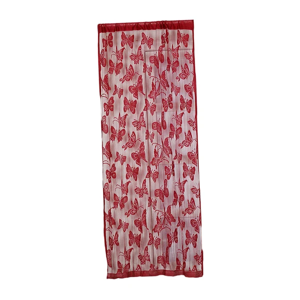 Professional Maxbell Butterfly String Curtain Fringe Window Panel Room Divider Tassel Wine Red Classic