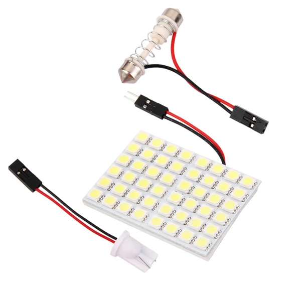 Prestigious Maxbell Car Interior Light Panel 48 SMD LED T10 Dome Bulb BA9S Adapter 12V DC CG Safe
