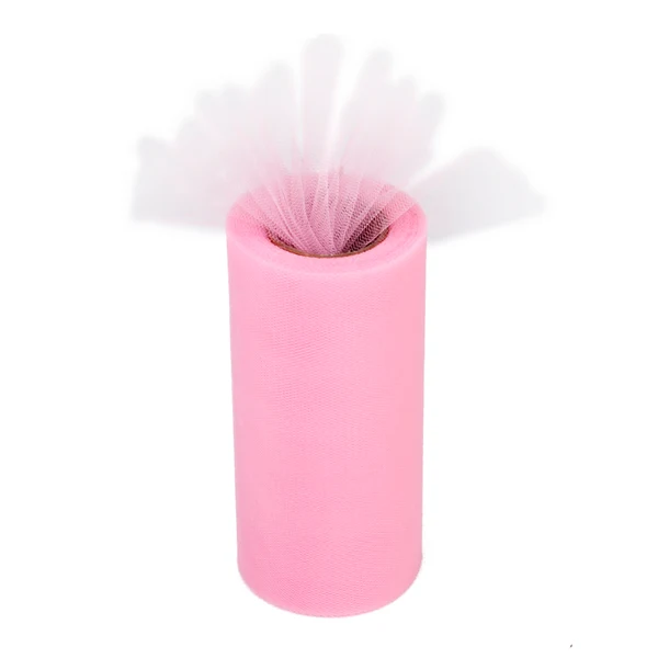 Detailed Maxbell 6 x 25yd Tulle Roll Spool Tutu Wedding Bow Fabric Banquet Decor - Pink Practical