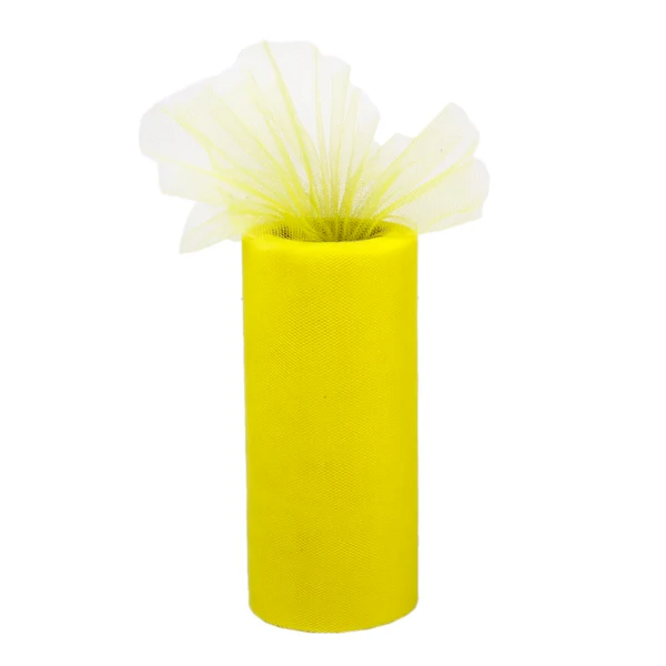 High-Grade Maxbell 6 x 25yd Tulle Roll Spool Tutu Wedding Bow Fabric Banquet Decor - Yellow Contemporary