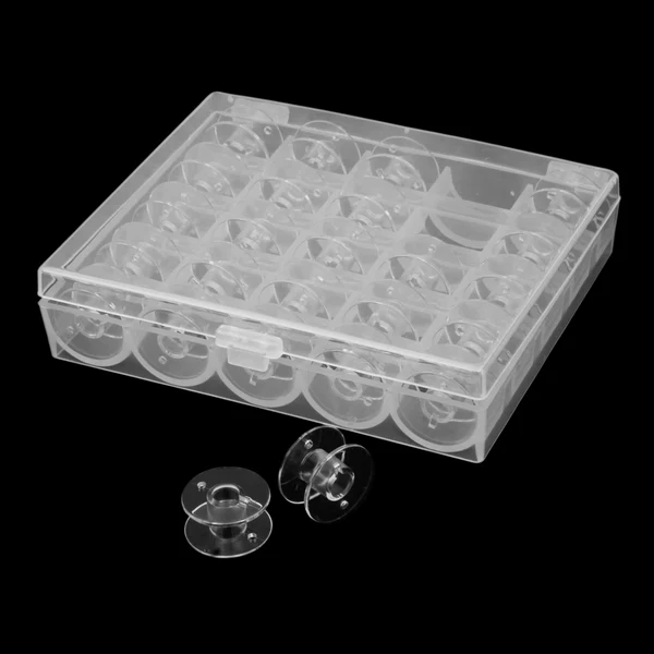 Sustainable Maxbell 25 Solts Bobbins Spools Box with 25pcs Sewing Machine Bobbins Clear User-Friendly