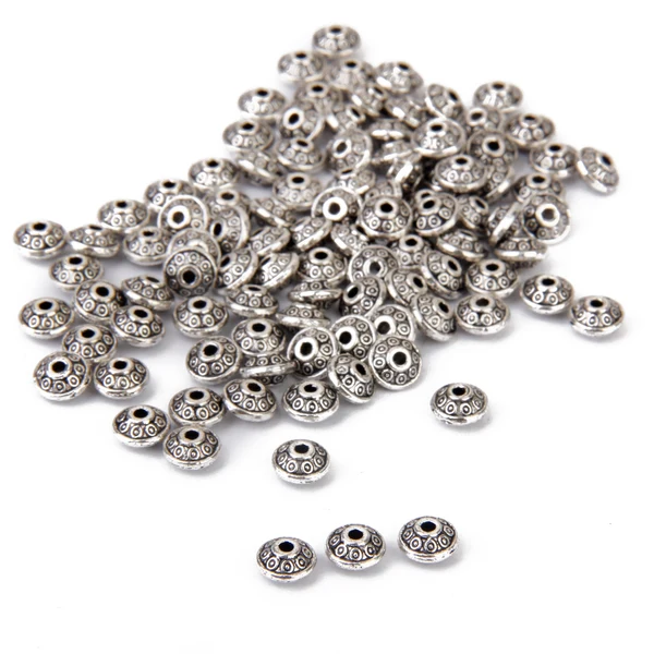 Trendy Maxbell Alloy Beads DIY Craft 100pcs Tibetan Silver Casual