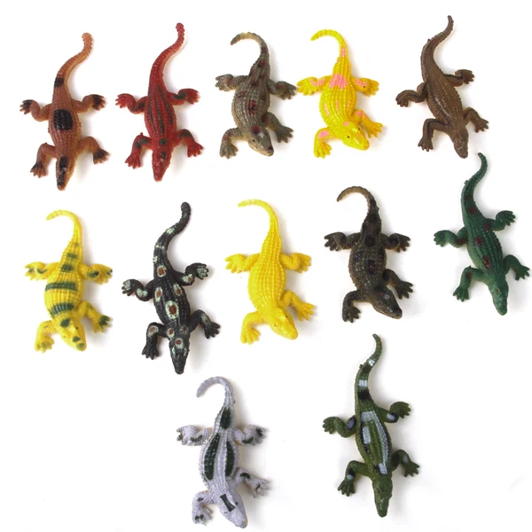 Modern Maxbell Plastic Crocodile Model Kids Trick Toy 12pcs Multi-color User-Friendly