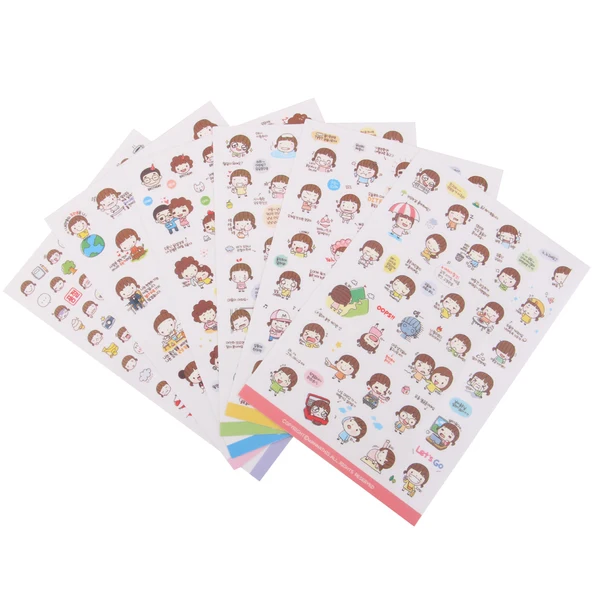 Safe Maxbell 6 Sheets Cute Momoi Scrapbooking Memo Stickers Diary Book Sticker Decoration Lightweight