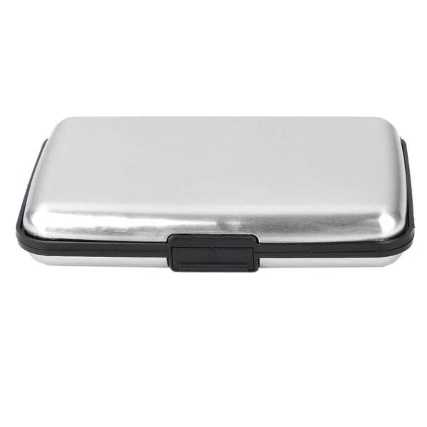 Detailed Maxbell Mini Waterproof Aluminum Metal Case Business ID Credit Card Holder - Silver Prestigious