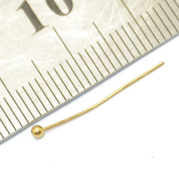 Long-Lasting Maxbell 200pcs 20mm Light Golden Brass Ball Pins Jewelry Findings Headpins Elite