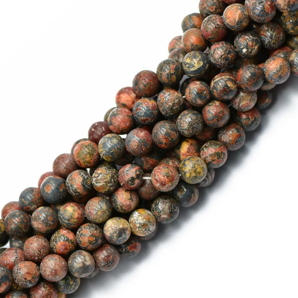 Sustainable Maxbell 8mm Natural Red Leopardskin Jasper Jewelry Making round beads strand 15 Top-Quality