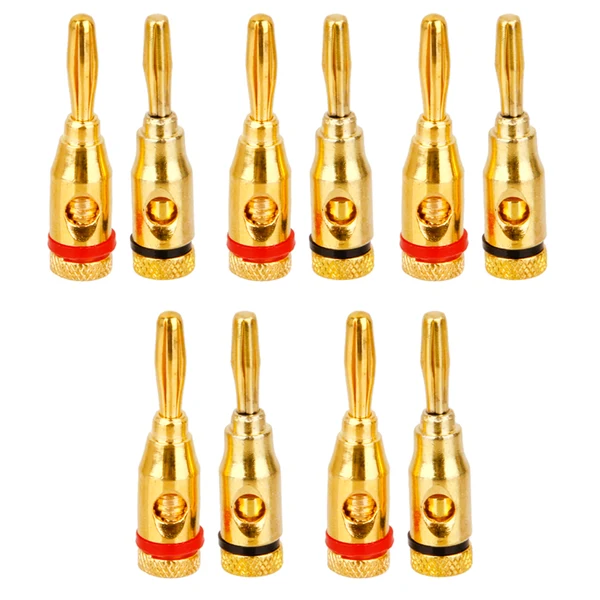 Clean Maxbell 10x Gold plated Musical Speaker Cable Wire Screw Banana Plug Connector 4MM Responsible