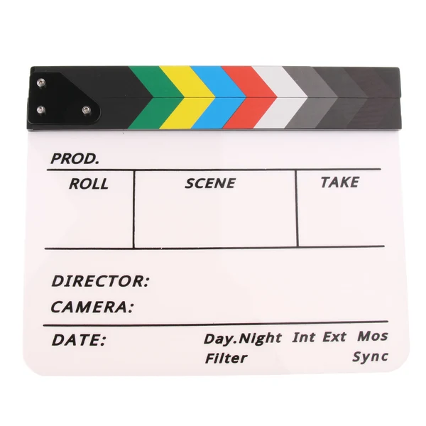 Organic Maxbell Clapperboard TV Film Movie Clapboard White Board with Colorful Stripe Slate Casual