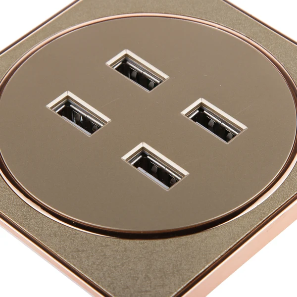 Trendy Maxbell Brushed 3.1A 4 USB Ports Wall Socket Charger Electrical Panel Power Outlet Superior