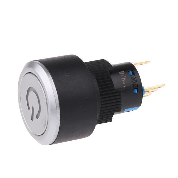 Minimalist Maxbell Plastic Green LED Momentary 22mm Push Button Switch 12V SPST Waterproof Soft