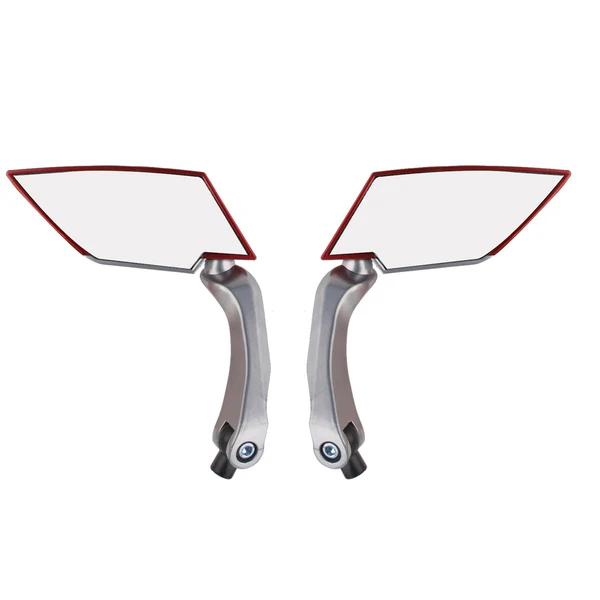 Flexible Maxbell 1 Pair Diamond Design Universal Motorcycle Rearview Side Mirror -Red Classic