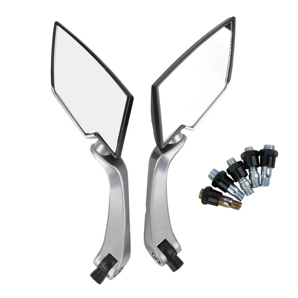 Functional Maxbell 1 Pair Diamond Design Universal Motorcycle Rearview Side Mirror -Black Effective