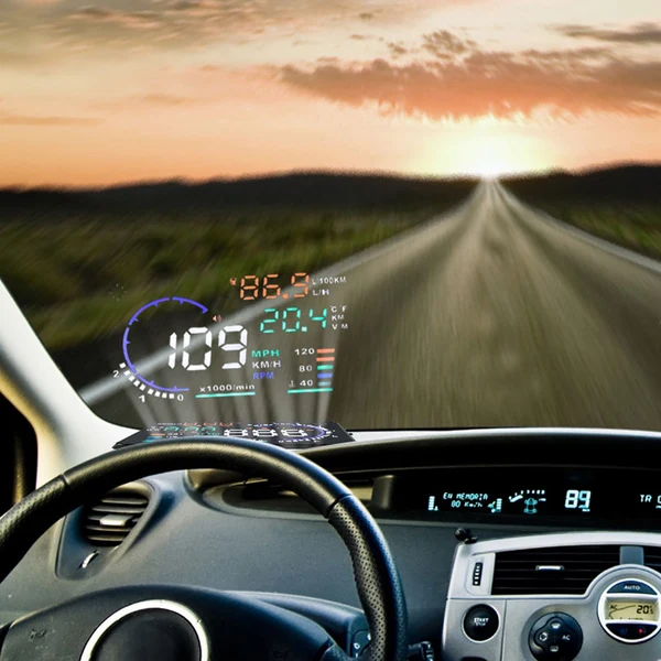 Enhanced Maxbell 5.5 Multi-color Screen A8 Car HUD Head up Display OBD II Speed Warning Next-Generation