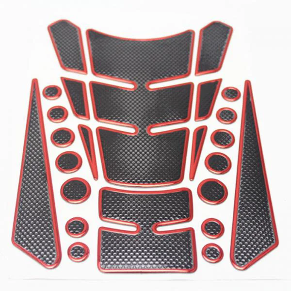 Fine Maxbell Universal Motorcycle 3D Gas Tank Protector Pad Fish Sticker Red Black Soft