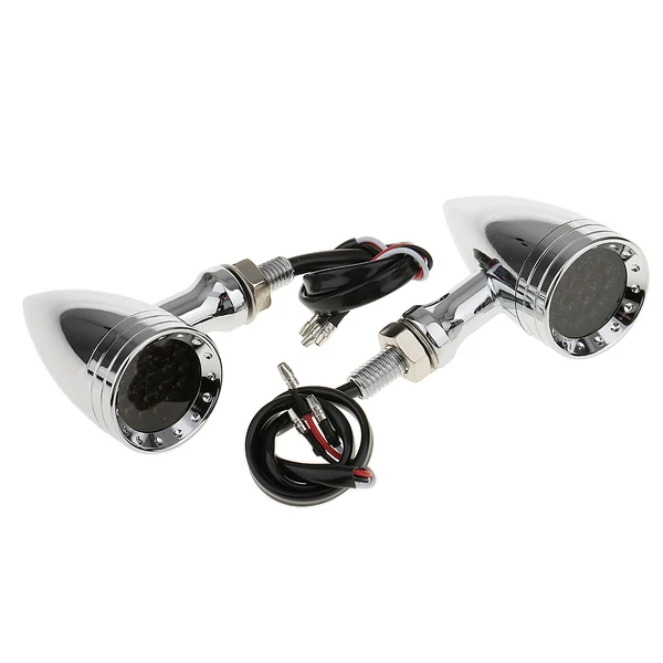 Contemporary Maxbell 2 Piece 20-LED Brake Turn Signal Tail Light for Motorcycle Chrome Clear 2 High-Quality