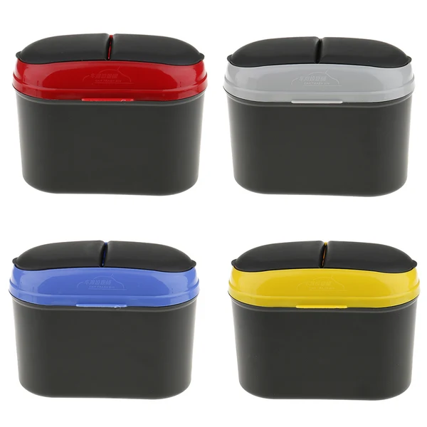 Smart Maxbell Mini Car Removable Trash Bin Rubbish Garbage Can Storage Box with Hook Red Soft