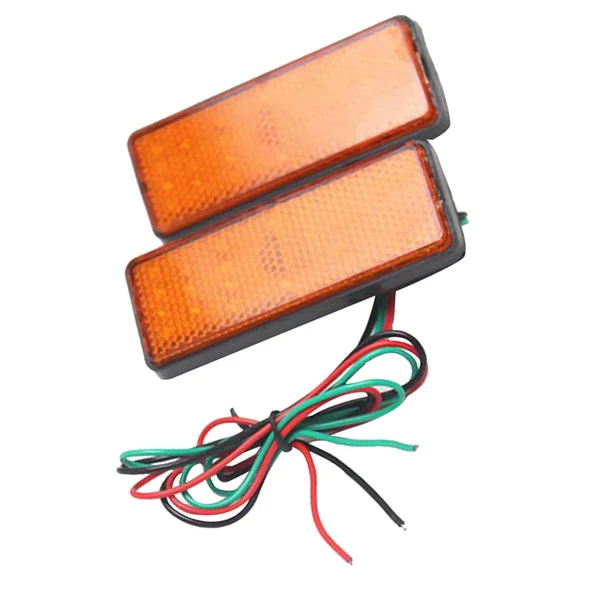 Superior Maxbell 2 Pieces Rectangle Reflector 6mm Nuts LED Tail Brake Stop Light Yellow Lens Unique
