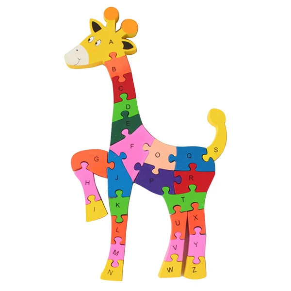 Breathable Maxbell Kids Wooden Giraffe Puzzle Educational Toys Smooth