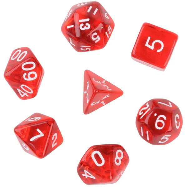 Comfortable Maxbell 7Pcs Red D4 D6 D8 D10 D12 D20 Dice Set For Dungeons and Dragons Game Unique