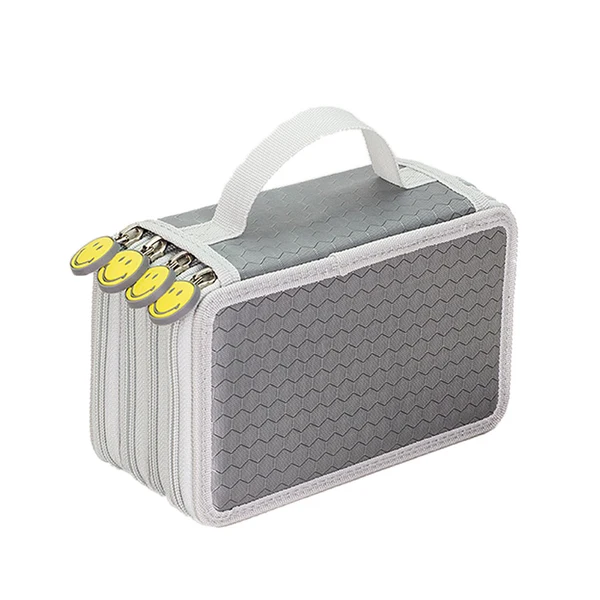 Comfortable Maxbell 4 Layers Capacity Pencil Pen Case Travel Brush Makeup Storage Bag Gray Sophisticated