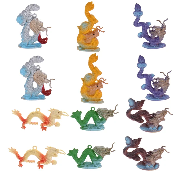 Secure Maxbell Plastic Dragon Figures Simulation Decoration Kids Toys 12pcs Reusable