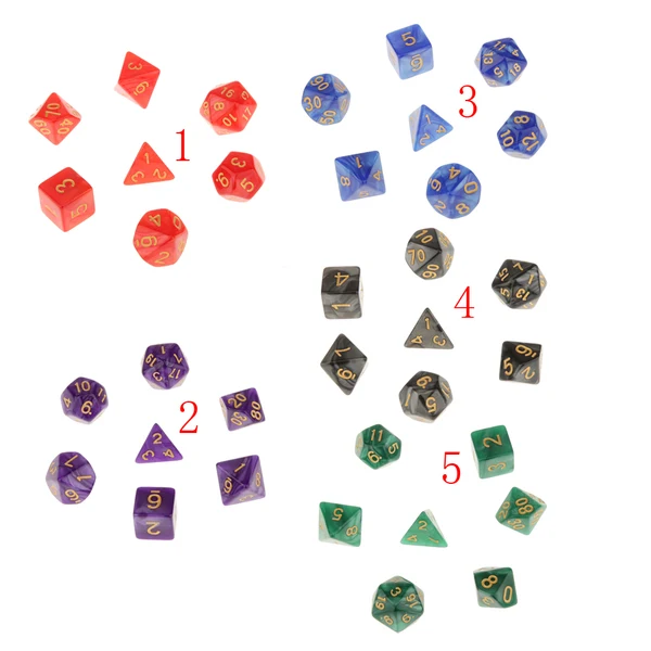 Quality Maxbell 7X Polyhedral Dice 16mm for Dungeons and Dragons DND MTG Table Games Blue Specialty