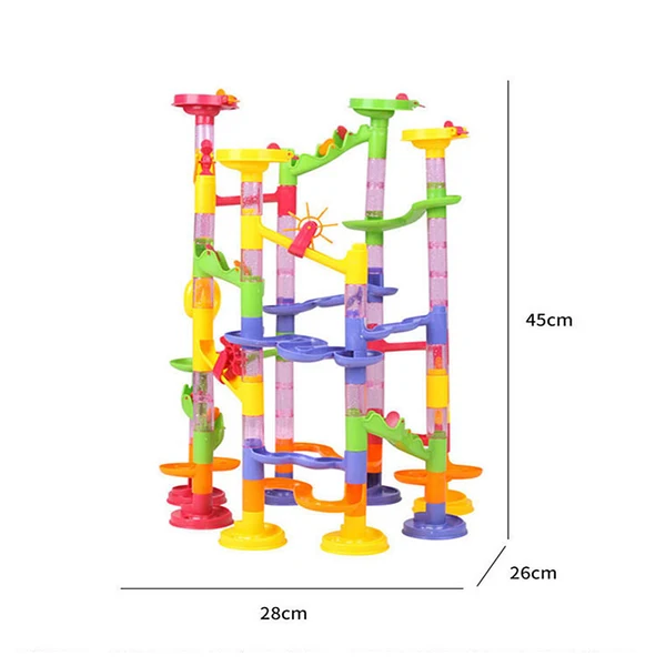 Outstanding Maxbell 105pcs Marble Race Run DIY Construction Kids Toy Game Building Block Tower Natural