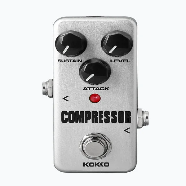 Green Maxbell Mini Effect Pedal Compressor with True Bypass for Electric Guitar Silver Fine Crafted