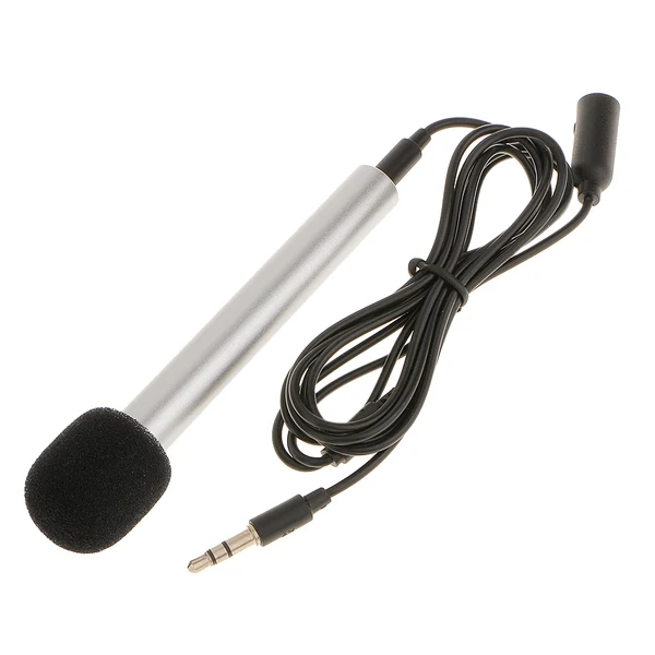 World-Class Maxbell Mini Microphone Mic for Mobile Phone Silver Contemporary