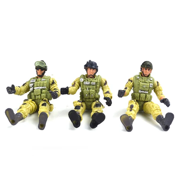 Genuine Maxbell 6 Police Male Soldiers with Weapons Model Kids Play Action Figure Toys Gift High-Quality