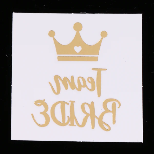 Optimized Maxbell 12x Metallic Team Bride Groom Temporary Tattoos Wedding Stickers Gold 2 Versatile