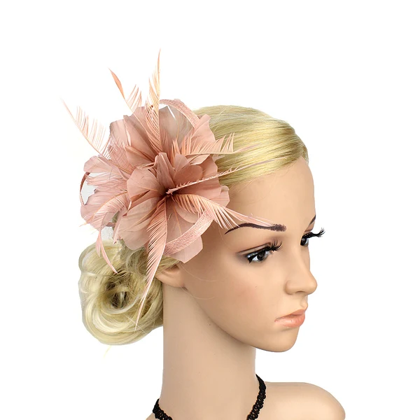 Consistent Maxbell Vintage Feather Fascinator 1920s Great Gatsby Hair Clips Bare Pink Clean