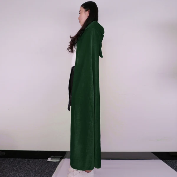 Smart Maxbell Adult Velvet Hooded Cape Gothic Devil Cloak Medieval Witch Costume Green Specialty