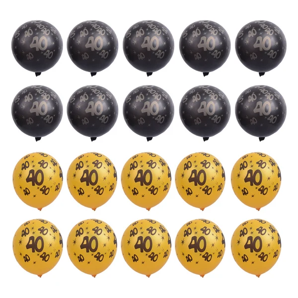 Green Maxbell 20 set Gold Black Latex Balloon for Birthday Anniversary Party Number Age 40 Versatile