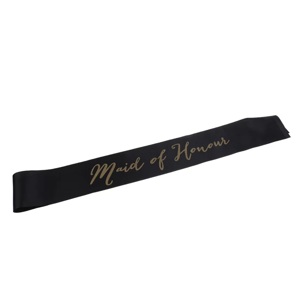 Detailed Maxbell Maid of Honour Writing Satin Ribbon Sash Bridal Shower Party Accessories Sustainable