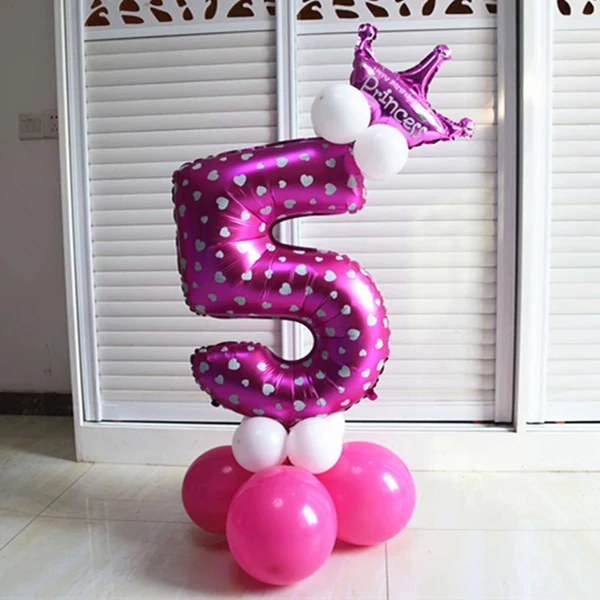 Relaxed Maxbell All Numbers Crown Balloons Column Set Happy Birthday Arch Garland Number 5 Premium Material